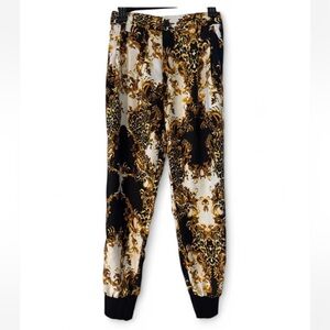Elegant Black and Gold Women's Trousers